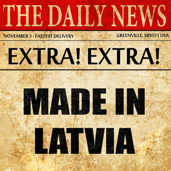 Hecho en latvia, texto del artículo del periódico — Foto de Stock