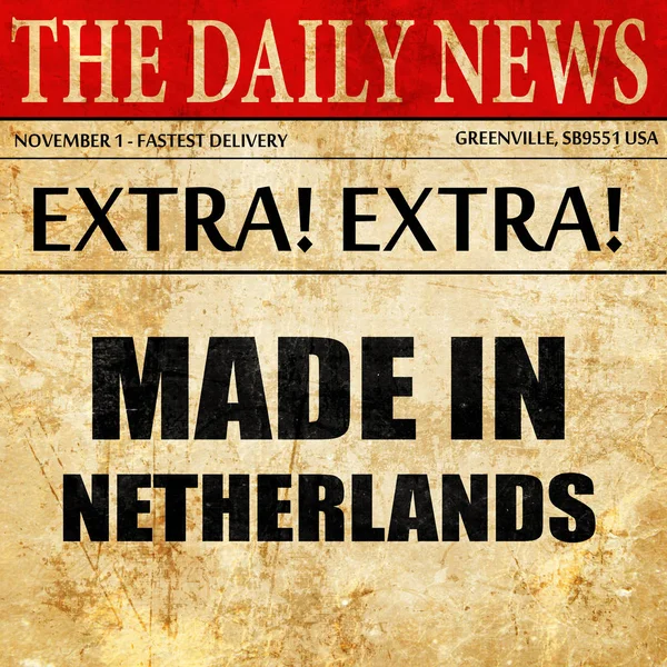 Made in the netherlands, articolo di giornale testo — Foto Stock
