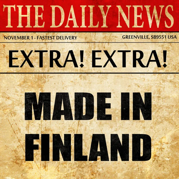 Made in finland, testo dell'articolo di giornale — Foto Stock