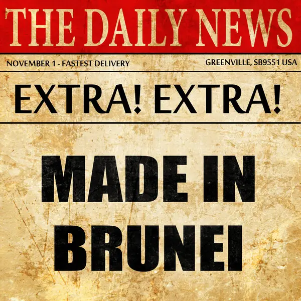 Made in brunei, articolo di giornale testo — Foto Stock