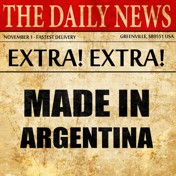 Gemaakt in Argentinië, krant artikel tekst — Stockfoto