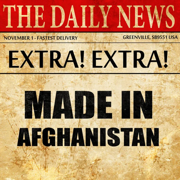 Made in afganistan, testo dell'articolo di giornale — Foto Stock