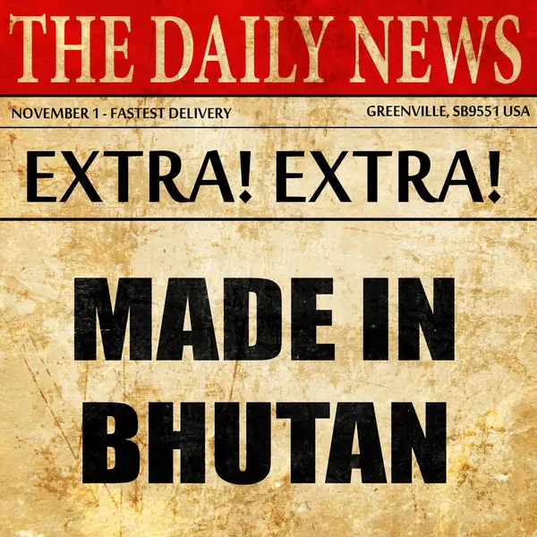 Bhutan, gazete madde metni yapılan — Stok fotoğraf