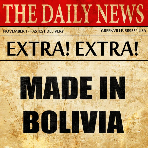 Hecho en Bolivia, texto del artículo del periódico —  Fotos de Stock