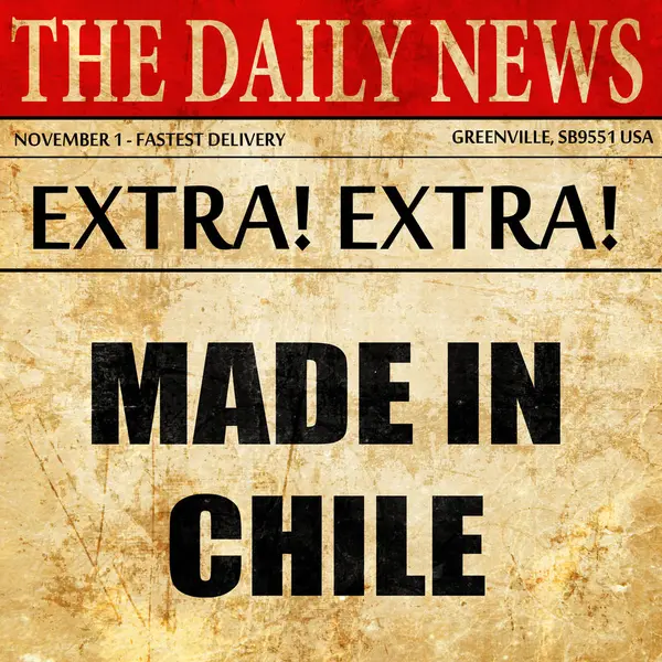 Gjort i chile, tidningen artikel text — Stockfoto