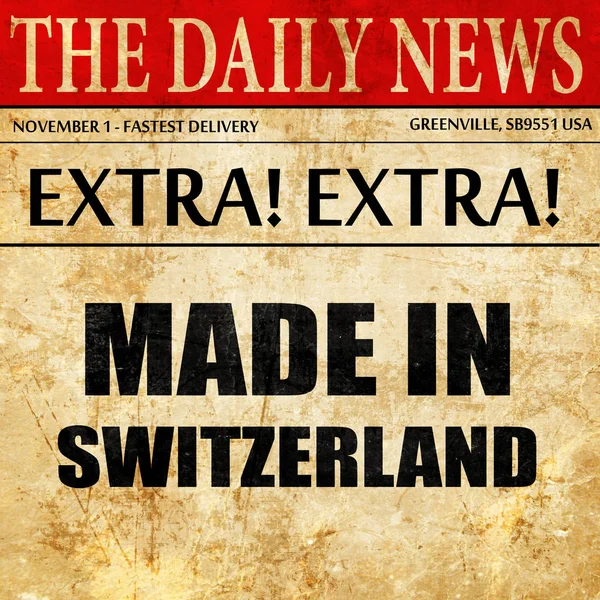 在瑞士，报纸上的文章文字做的 — 图库照片