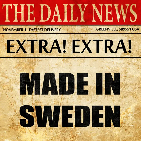 Hecho en Suecia, texto del artículo del periódico — Foto de Stock