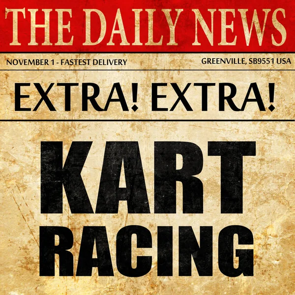 Kart αγωνιστικά, κείμενο άρθρου εφημερίδας — Φωτογραφία Αρχείου