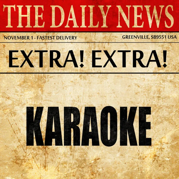 Karaoke, krant artikel tekst — Stockfoto