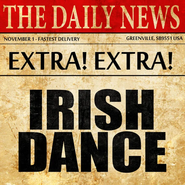 Irish dance, newspaper article text — Stock Photo, Image