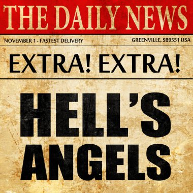 hells angels, newspaper article text clipart