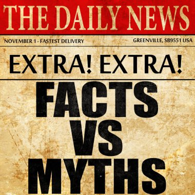 facts vs myths, newspaper article text clipart
