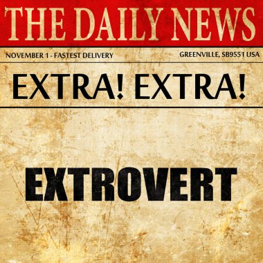 extrovert, newspaper article text clipart