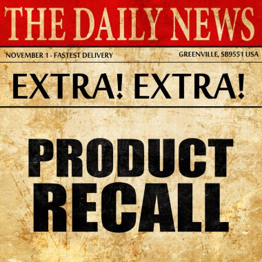 product recall, newspaper article text clipart