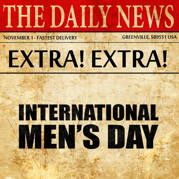 Día internacional de los hombres, texto del artículo de periódico — Foto de Stock