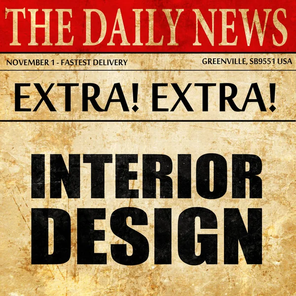 Interieur design, krant artikel tekst — Stockfoto