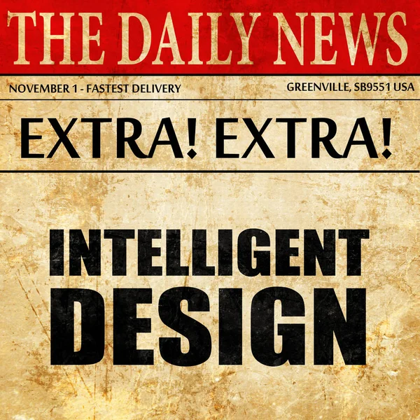 Intelligentes Design, Zeitungsartikeltext — Stockfoto