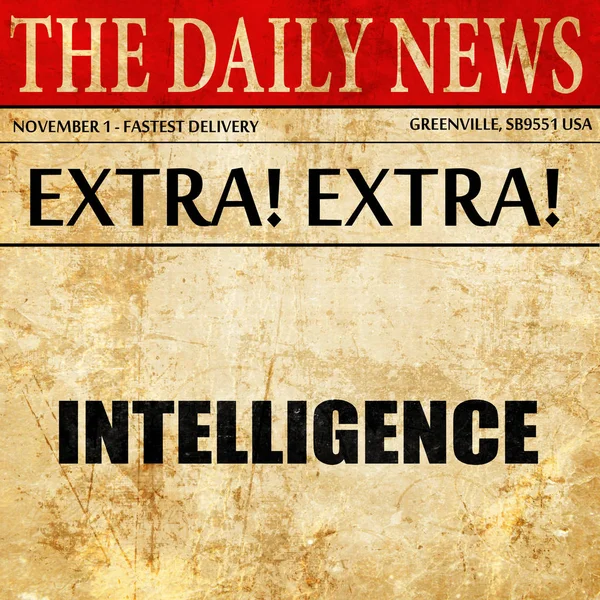 Inteligence, text článku novin — Stock fotografie