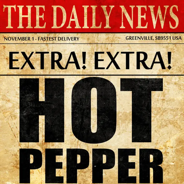 Hete peper, krant artikel tekst — Stockfoto