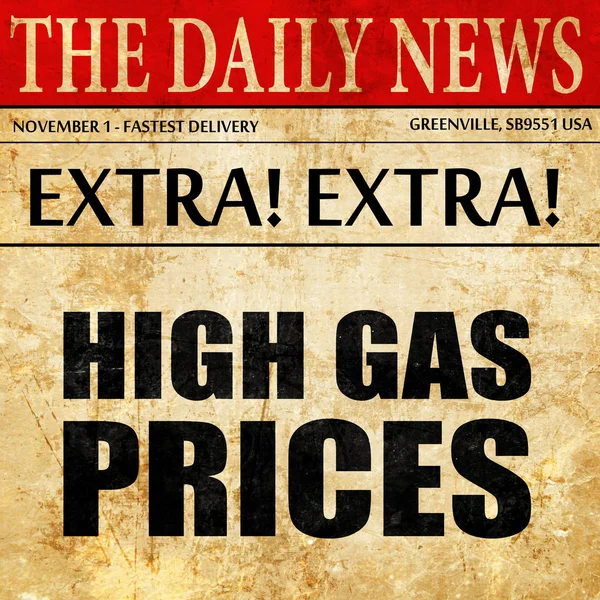 Magas gázárak, újság cikk szövege — Stock Fotó
