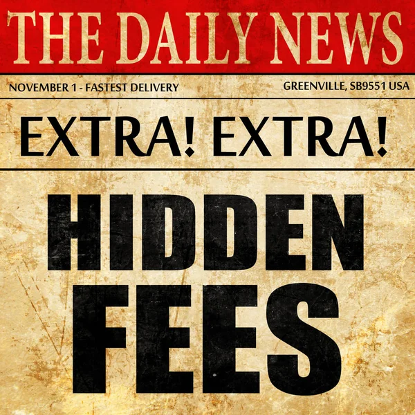 hidden fees, newspaper article text