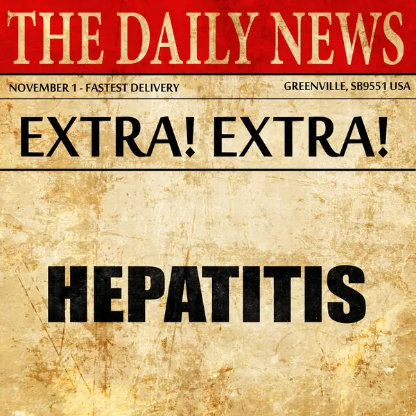 Hepatite, artigo de jornal texto — Fotografia de Stock