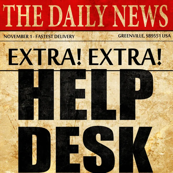 Helpdesk, texto do artigo do jornal — Fotografia de Stock