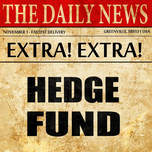 hedge fund, newspaper article text