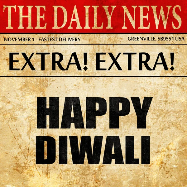 Boldog diwali, újság cikk szövege — Stock Fotó