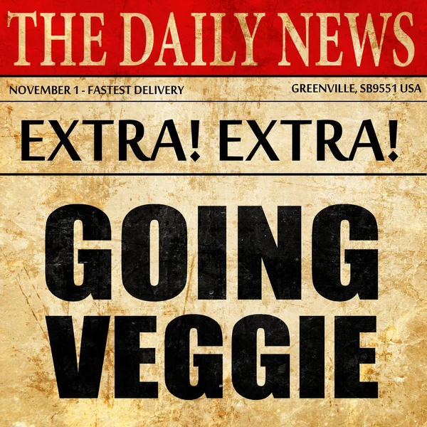 Going veggie, newspaper article text — Stock Photo, Image