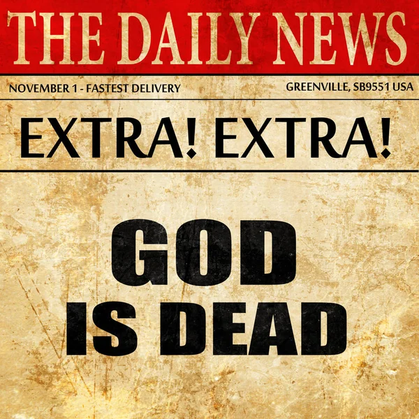 God is dead, newspaper article text — Stock Photo, Image