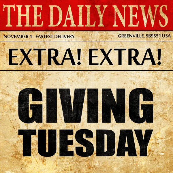 giving tuesday, newspaper article text