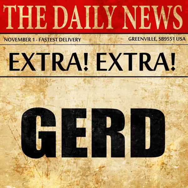 Gerd, articolo di giornale testo — Foto Stock