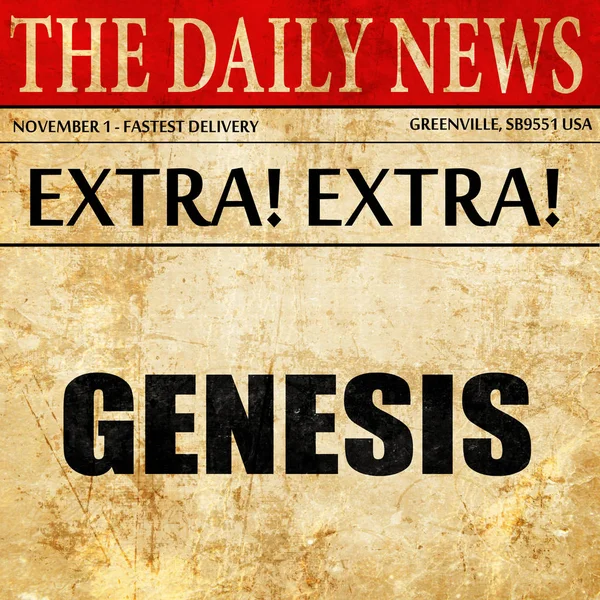 Genesis, krant artikel tekst — Stockfoto