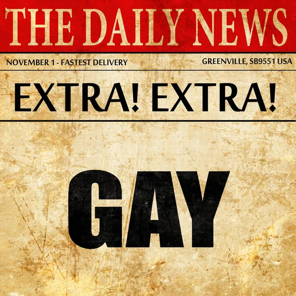 Gay, newspaper article text — Stock Photo, Image