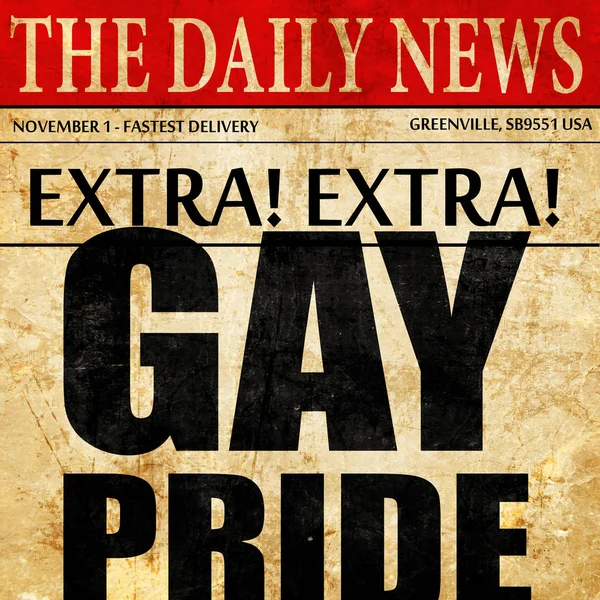 Gay orgulho jornal artigo texto — Fotografia de Stock