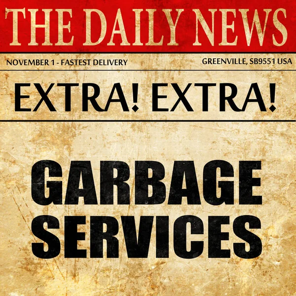 Servicios de basura, texto del artículo del periódico —  Fotos de Stock