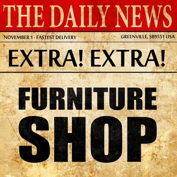 furniture shop, newspaper article text