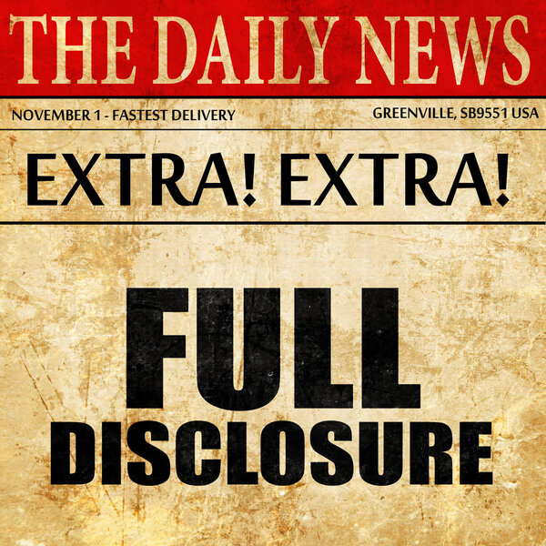 полное раскрытие информации, текст статьи в газете
