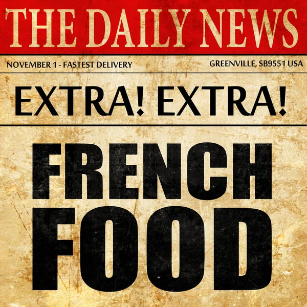 Français nourriture, article de journal texte — Photo