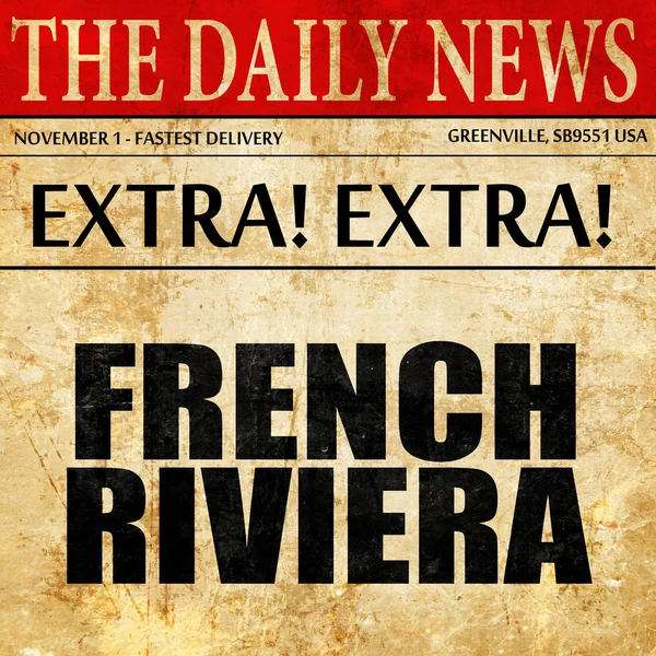Francés riviera, texto del artículo del periódico —  Fotos de Stock