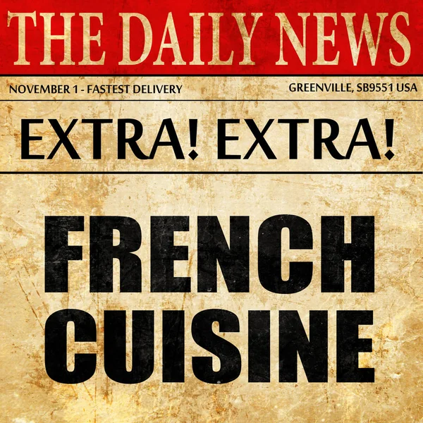 french cuisine, newspaper article text
