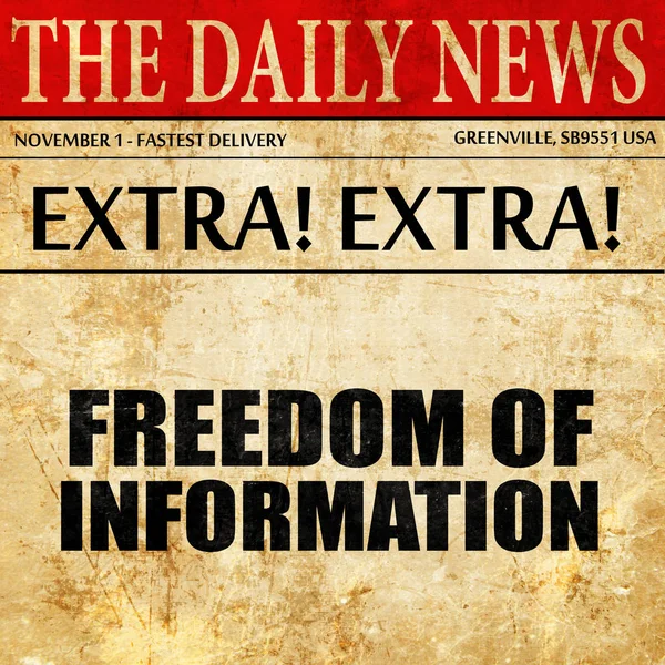 Freedom of Information, gazete makale metni — Stok fotoğraf