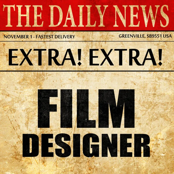 Designer de cinema, artigo de jornal texto — Fotografia de Stock