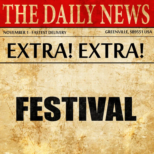 Festival, articolo di giornale testo — Foto Stock