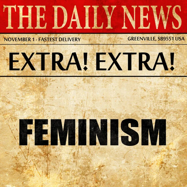 Feminismo, texto del artículo del periódico — Foto de Stock