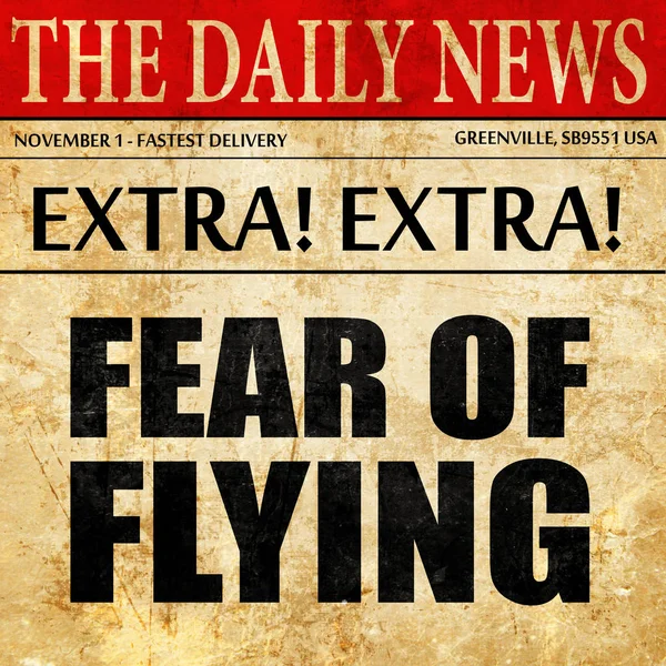 Miedo a volar, texto del artículo del periódico — Foto de Stock
