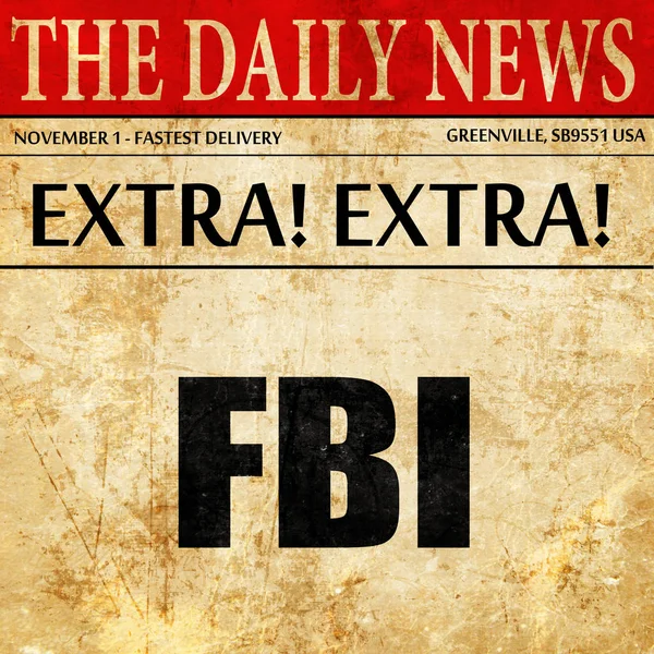 Fbi は、新聞記事のテキスト — ストック写真