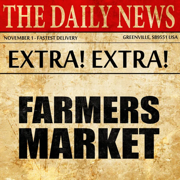 Αγορά αγροτών, κείμενο άρθρου εφημερίδας — Φωτογραφία Αρχείου