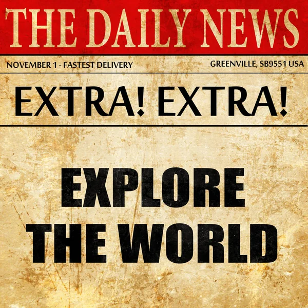 Explorar o mundo, artigo de jornal texto — Fotografia de Stock